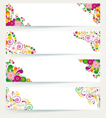 Floral design banners.