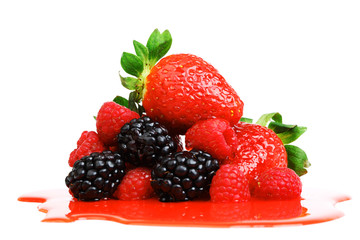 big berry pile in syrup