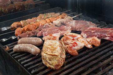 cooking meat  barbecue