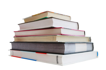 Stack of books isolated on white background