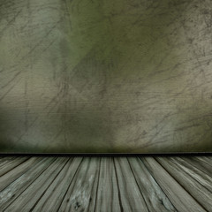 The interior of the old wooden house