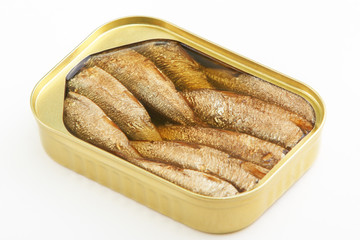 Open Bank sprat on a white background