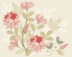 retro floral background