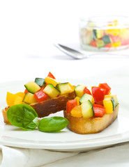 Bruschetta from zucchini and bell peppers
