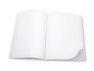 Blank magazine on a white background with shadows.
