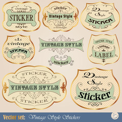 Luxury golden vintage stickers