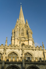 Fototapeta na wymiar Facade and Spire of St Marys Church, Oxford, England