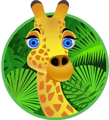 Abwaschbare Fototapete Zoo Giraffenkarikatur