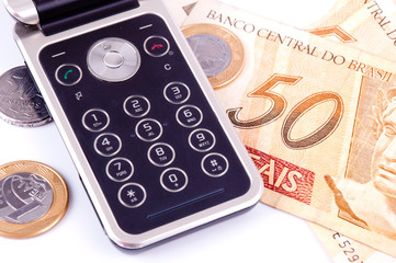 mobile phone and money from Brazil