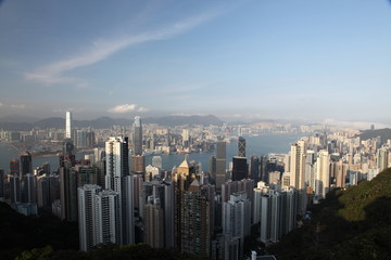 Fototapeta na wymiar Hong Kong panorama z słynnego Wzgórza