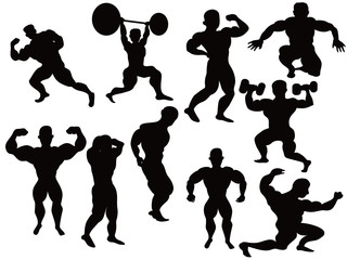 silhouette of bodybuilder