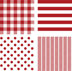 シンプルパターンセット　レッド