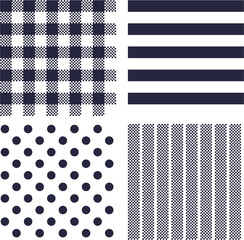シンプルパターンセット　ネイビー