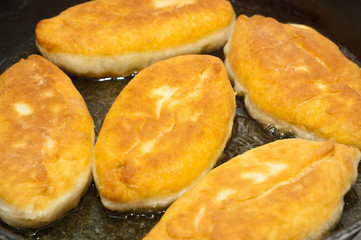 Pirojki. traditional Russian patty with eggs and onion