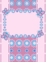 Greeting card with flowers and butterflies