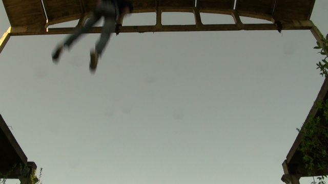 Jumping from a height, jumps with a cord