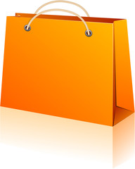 Orange shopping bag.