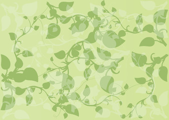 Vector illustration a pattern from green sprouts with leaves