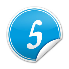 Pegatina numero 5 con reborde