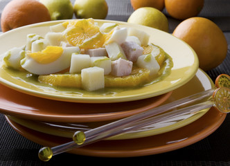 ensalada de frutas y queso