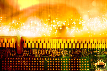 Fiber optics background with lots of light spots