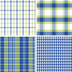 チェック千鳥4点セットbluegreen