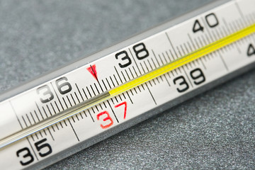 Thermometer isolated on the grey background