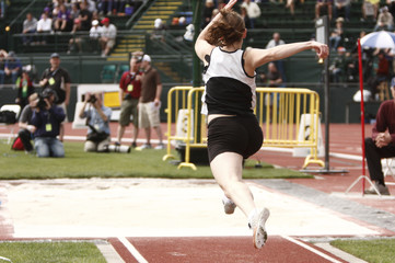 Female athlete competing on the 