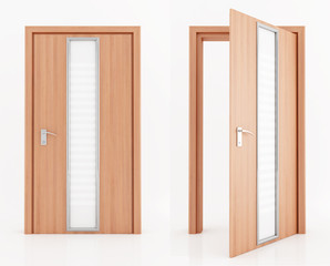 two wooden door