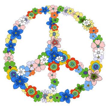 Peace symbol floral