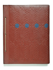 Retro old red album isolated on white