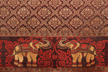 Elephant pattern background and thai painting pattern of thai si
