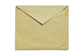 Old envelope on white