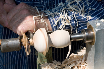 Drechseln eines Pilzes