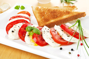 Mozzarella and tomato. Caprese salad.