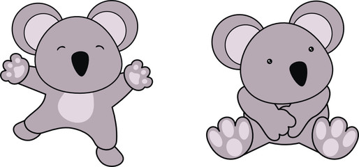 Obraz na płótnie Canvas koala baby cartoon1