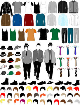 Men Dress Collection , vector work