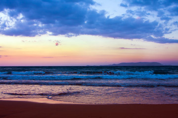 Fototapeta na wymiar Seascape, Sunset, Greek, the Crete