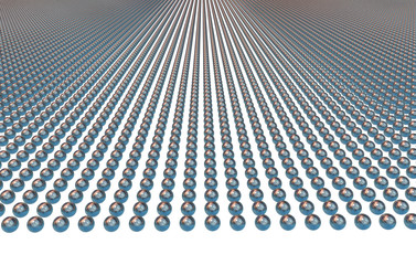 metall spheres in rows