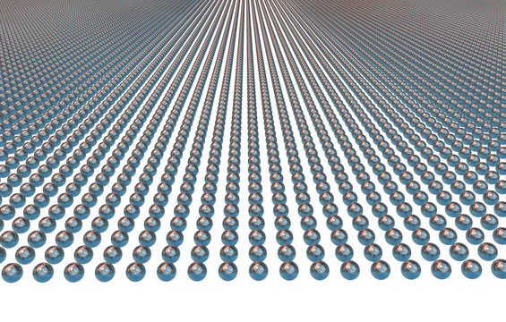 metall spheres in rows
