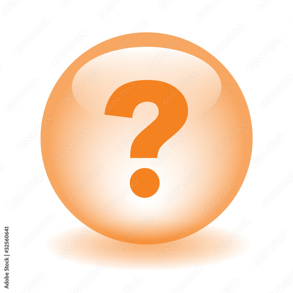 Poster question mark web button (faq customer service support hotline)