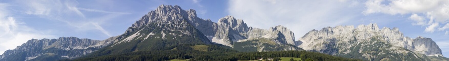panorama vom wilden kaiser in österreich - obrazy, fototapety, plakaty