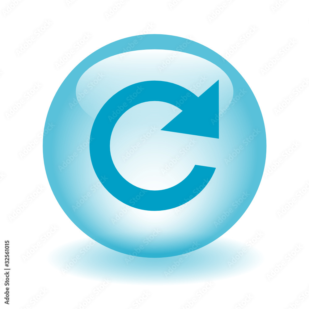 Aufkleber replay - refresh web button (video watch icon media player view)