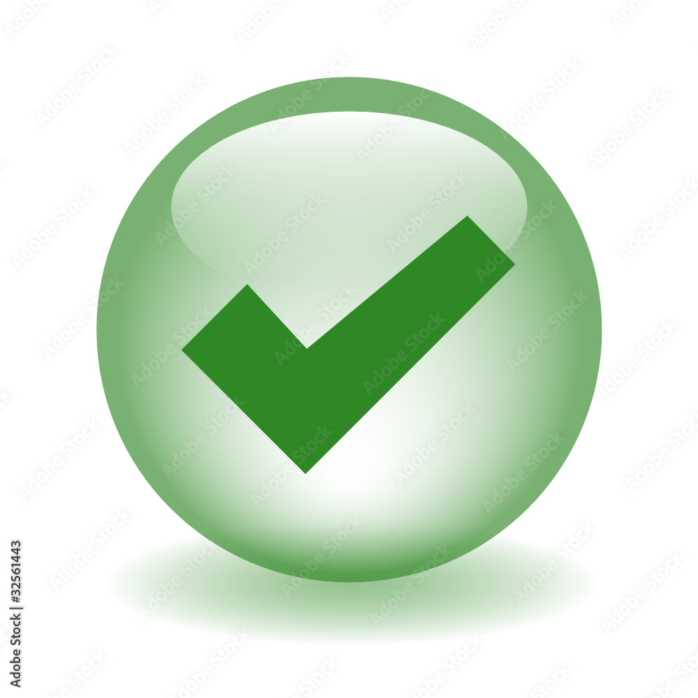 Aufkleber tick web button (next validate submit confirm ok yes go green)