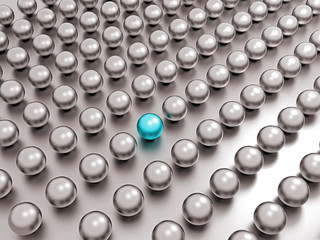 One unique blue pearl among common ones