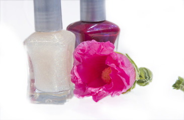 Nail polish with a petal