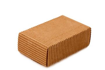 Corrugated paper box isolated in white