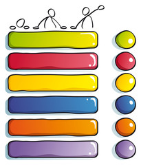 Funny color Buttons, frames and arrows
