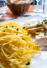 pasta and chicken