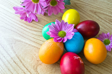 Obraz na płótnie Canvas Painted Easter eggs